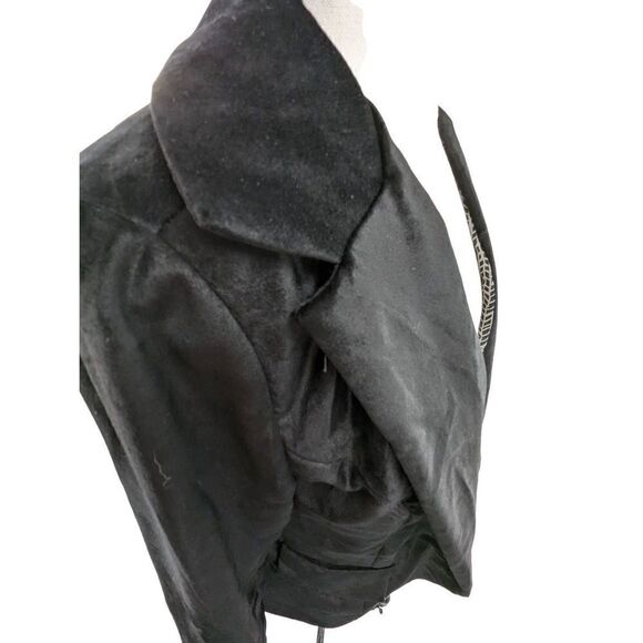 Cartonnier Women Black Velvet Long Sleeve Blazer Jacket Size Medium - Picture 2 of 14